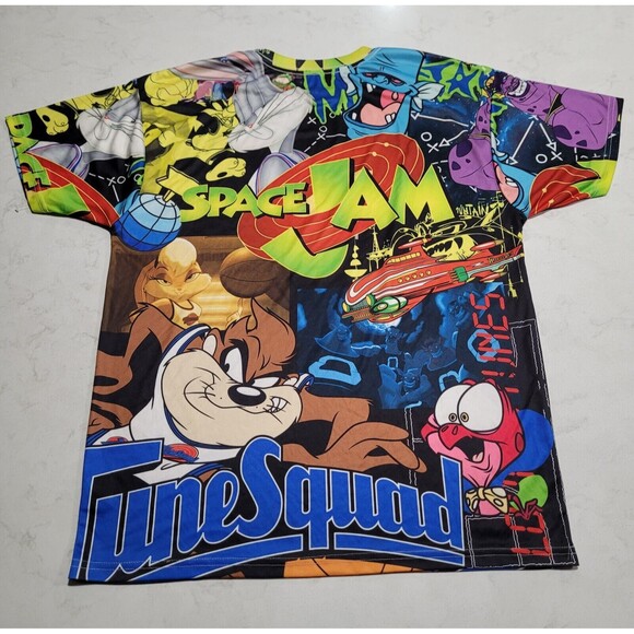 SPACE JAM Double-Sided Bright Colors Non Fading T Shirt RETRO 90s Movie Version - Picture 2 of 9